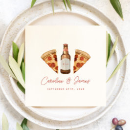 Guardanapo De Papel Pizza & Cerveja Casamento de Casal Descontraído Fe