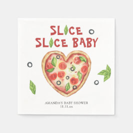 Guardanapo De Papel pizza coração aquarela baby shower