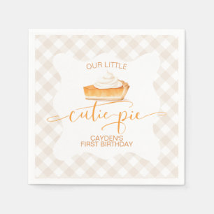 Guardanapo De Papel Pizza de abóbora Cutie xadrez Primeiro Aniversário