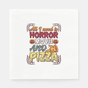 Guardanapo De Papel Pizza de Filme de Terror Halloween Abóbora Caveira