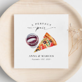 Guardanapo De Papel Pizza e Vinho Um Janto de ensaio de pares perfeito