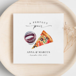 Guardanapo De Papel Pizza e Vinho Um Janto de ensaio de pares perfeito