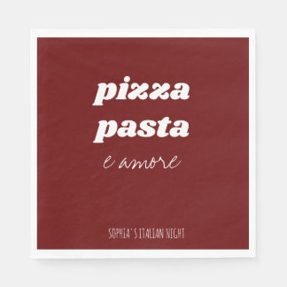 Guardanapo De Papel Pizza Engraçada E Cozinha Vermelha Italiana