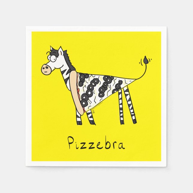 Guardanapo De Papel Pizza Funny Kids Zebra (Frente)