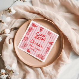 Guardanapo De Papel Pizza Mão Desenhada Vermelho Roxo Chá de fraldas N