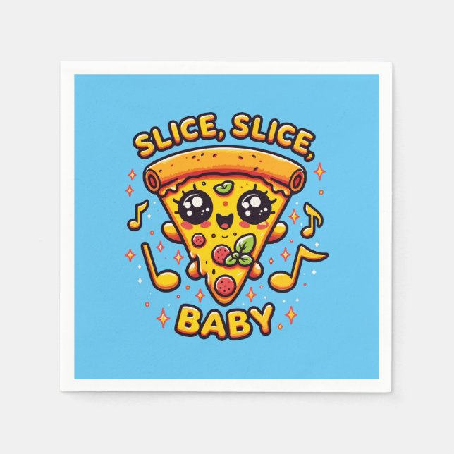 Guardanapo De Papel Pizza Party Engraçado (Frente)