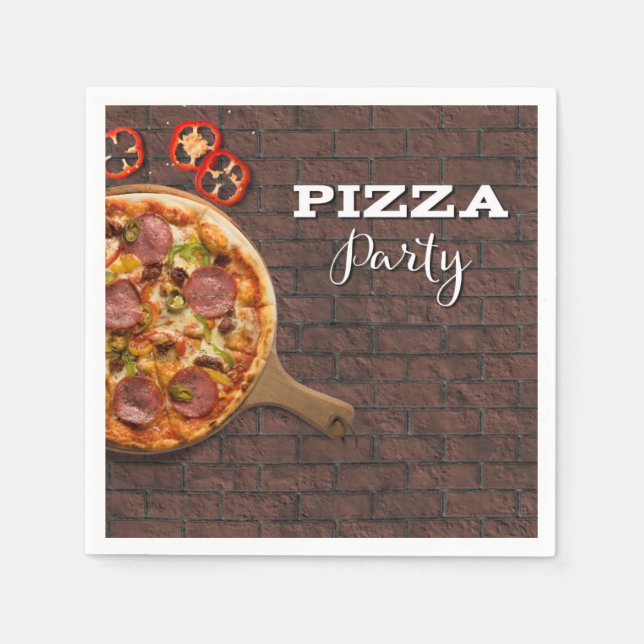 Guardanapo De Papel Pizza Party Supreme (Frente)