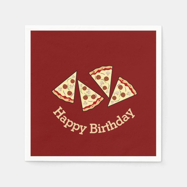 Guardanapo De Papel Pizza Slices Design (Frente)