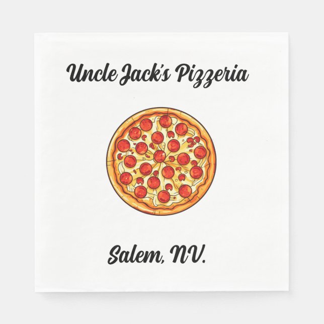Guardanapo De Papel Pizzaria Personalizável (Frente)
