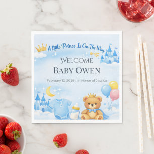 Guardanapo De Papel Placa de Boas-Vindas para Chá de Bebê do Príncipe