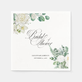 Guardanapo De Papel placa de boas-vindas para chá de noiva, eucalipto