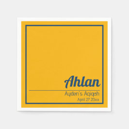 Guardanapo De Papel Placa de cor sólida azul amarela, Chá de fraldas A