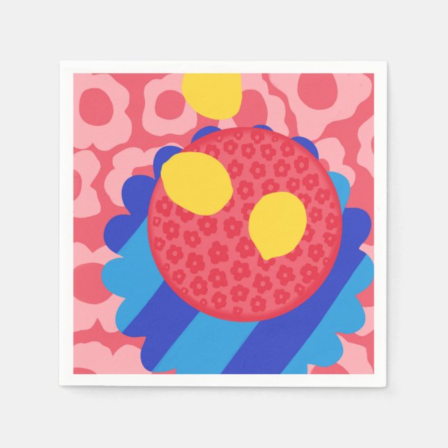 Guardanapo De Papel Placa de Flor de Limão (Frente)