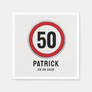 Guardanapo De Papel Placa de Limite de Velocidade de 50º Aniversário