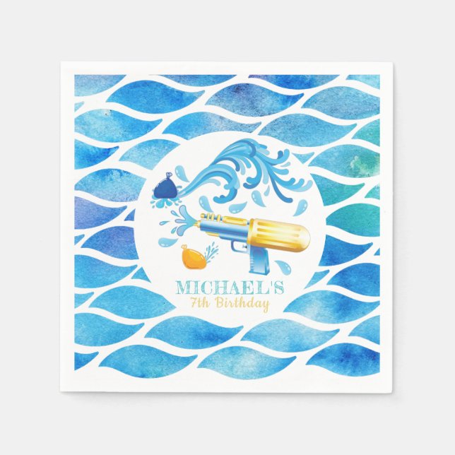 Guardanapo De Papel Placa de Papel de Aniversário para Armas Personali (Frente)
