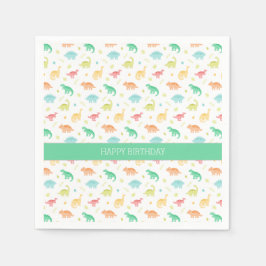 Guardanapo De Papel Placa de Papel Dinossauro Personalizada - Azul Ver