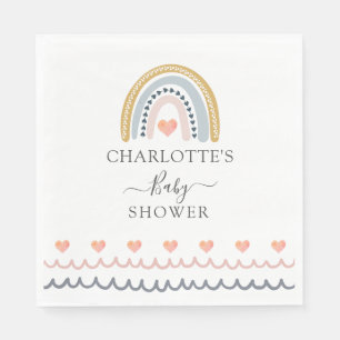 Guardanapo De Papel Placa de papel do Chá de fraldas arco-íris Boho 