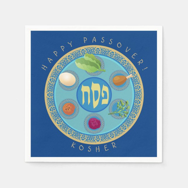 Guardanapo De Papel Placa de Passagem Kosher Pesach (Frente)