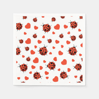 Guardanapo De Papel Placas de Papel Ladybug Vermelhas