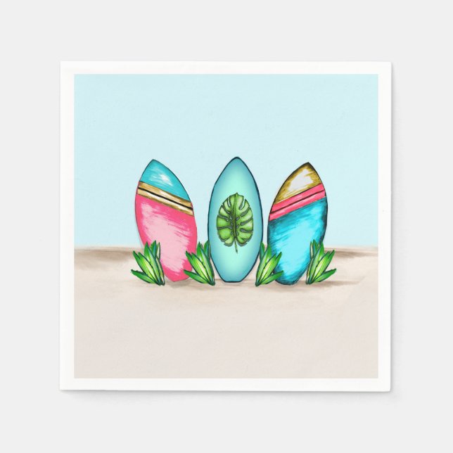 Guardanapo De Papel Placas surf retrais (Frente)