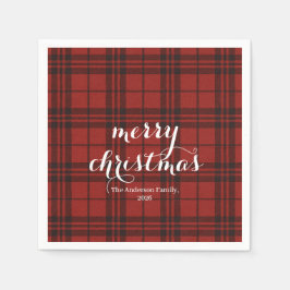 Guardanapo De Papel Plaid Clássico Feliz Natal Festivo -