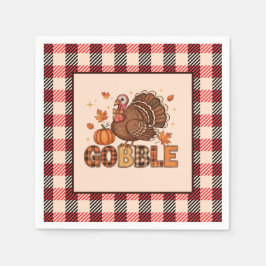 Guardanapo De Papel Plaid & Whimsy – Festive Thanksgiving Turkey