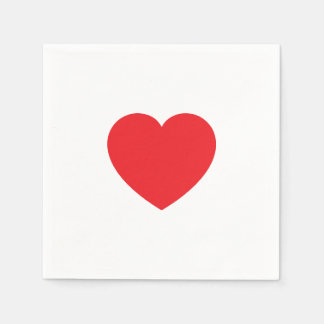 Guardanapo De Papel Plain Modern White Red Love Heart Graphic