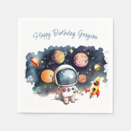 Guardanapo De Papel Planetas do Espaço Sideral Menino Aniversário