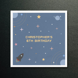 Guardanapo De Papel Planetas e Foguetes, Aniversário do Espaço Exterio