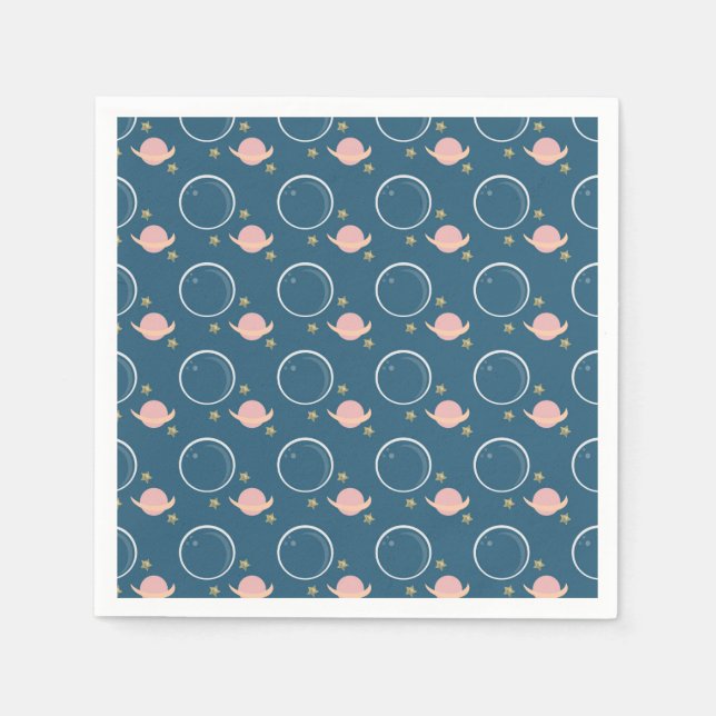 Guardanapo De Papel Planetas rosa Festa de aniversario de meninas da L (Frente)