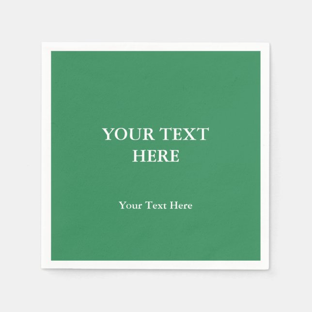 Guardanapo De Papel Planície Verde Elegante Minimalista Moderno (Frente)