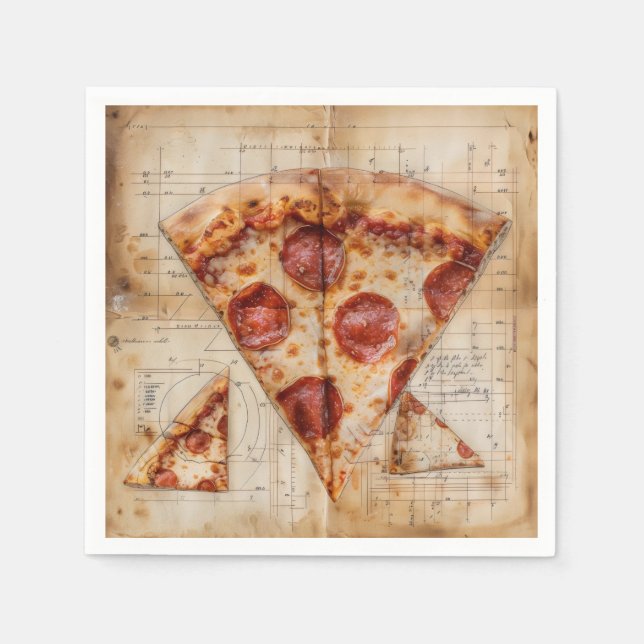 Guardanapo De Papel Plano de Pizza Vintage (Frente)