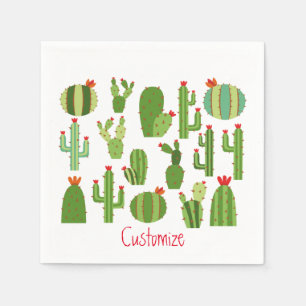 Guardanapo De Papel Plantas De Cactus De Flor Vermelho-Cortadas Thunde