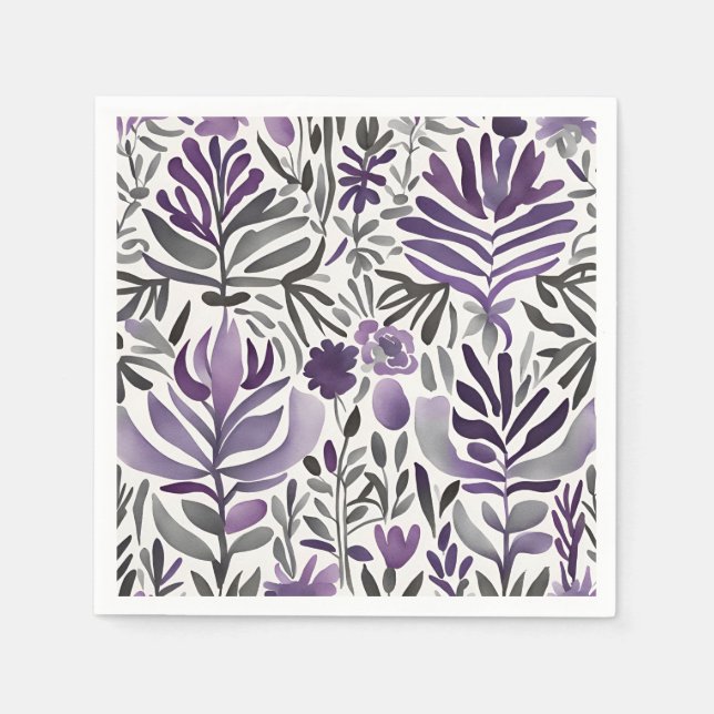 Guardanapo De Papel Plantas Russas de Arte por Aquarela Motivos (Frente)