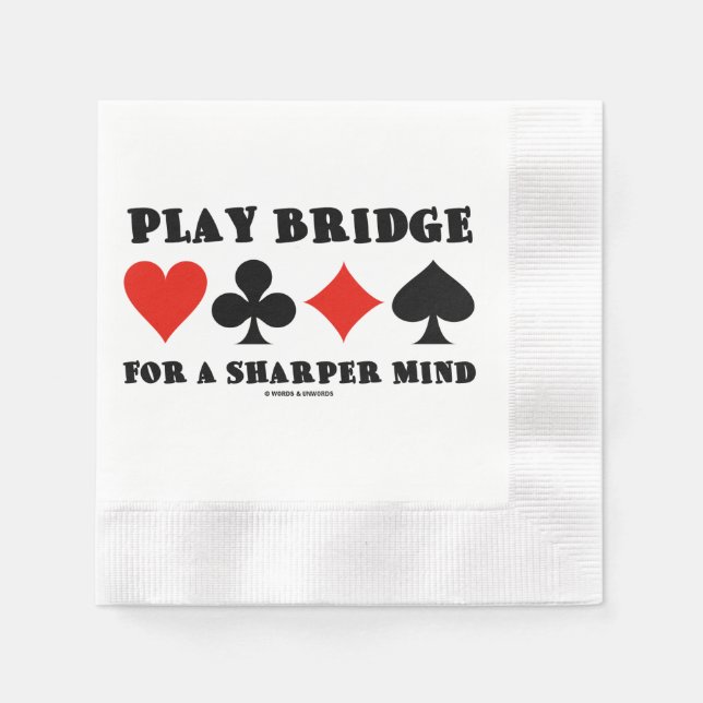 Guardanapo De Papel Play Bridge For A Sharper Mind Four Card Suits (Frente)