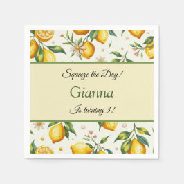 Guardanapo De Papel Playful Lemon Birthday Napkins espreme o dia