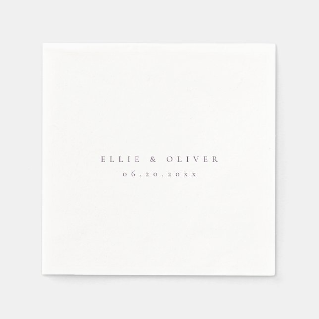 Guardanapo De Papel Plum Purple Boho Casamento Moderno Cocktail (Frente)