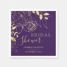 Plum Roxo e Chá de panela Floral Moderno Dourado N