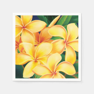Guardanapo De Papel Plumeria Floral Tropical Paraísa Havaiana