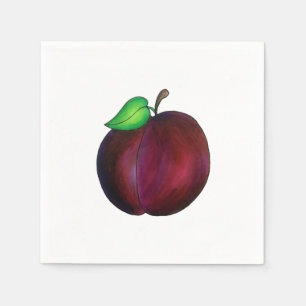 Guardanapo De Papel Plums Ripe Summer Purple Plum Fruta Ilustração