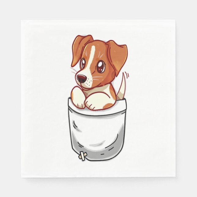 Guardanapo De Papel Pocket Cute Jack Russell Terrier (Frente)