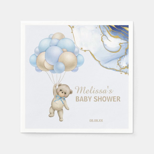 Guardanapo De Papel Podemos esperar abstrato azul ouro personalizado (Frente)