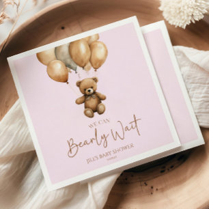 Guardanapo De Papel Podemos Esperar Boho Teddy Bear Chá de fraldas