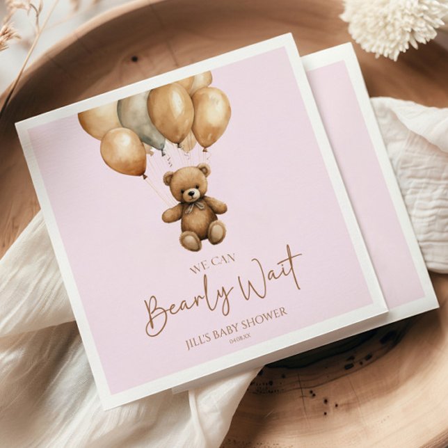 Guardanapo De Papel Podemos Esperar Boho Teddy Bear Chá de fraldas (Criador carregado)