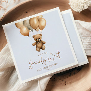 Guardanapo De Papel Podemos Esperar Boho Teddy Bear Chá de fraldas