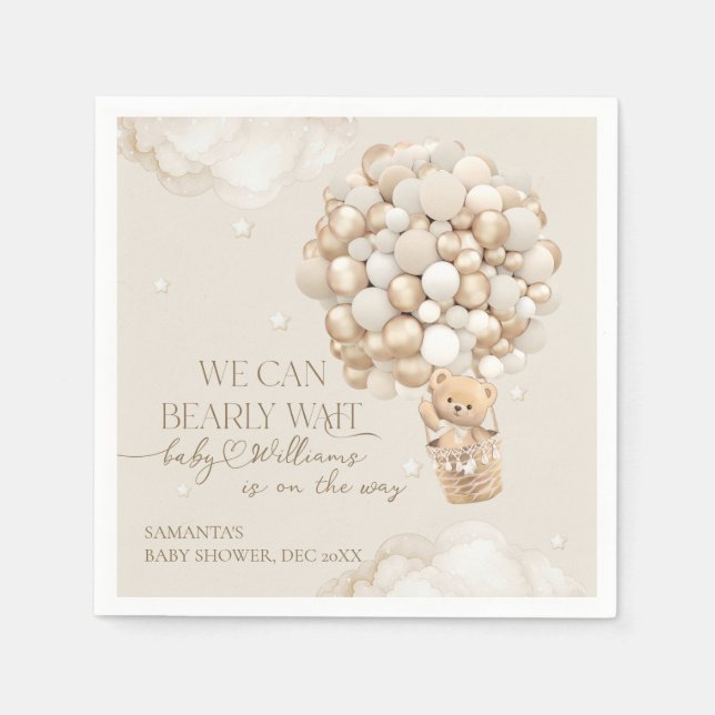 Guardanapo De Papel Podemos Esperar Chá de fraldas neutro por gênero (Frente)