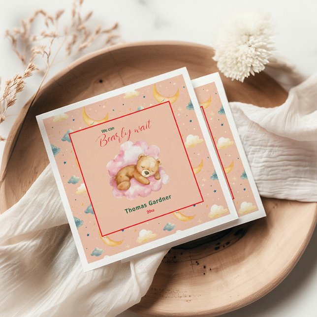 Guardanapo De Papel Podemos Esperar, Garoto, Chá de fraldas De Urso Bo (Criador carregado)