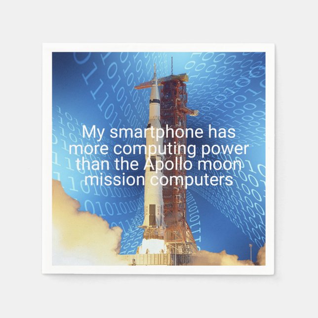 Guardanapo De Papel Poder de computação do Apollo 11 (Frente)