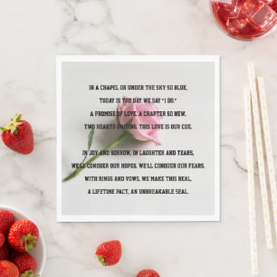 Guardanapo De Papel Poema do Dia do Casamento