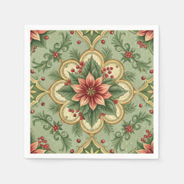 Guardanapo De Papel Poinsétia de Natal Vintage 